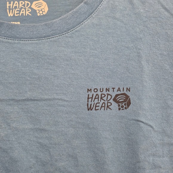 Mountain Hardwear Mens Long Sleeve T Shirt Blue Organic Graphic Cotton M - Picture 3 of 8